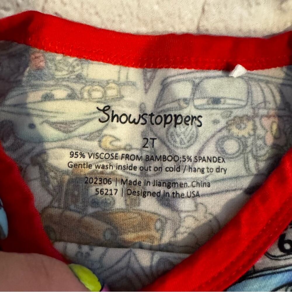 Showstoppers Cars Pattern Bamboo Short Set - Picture 2 of 3
